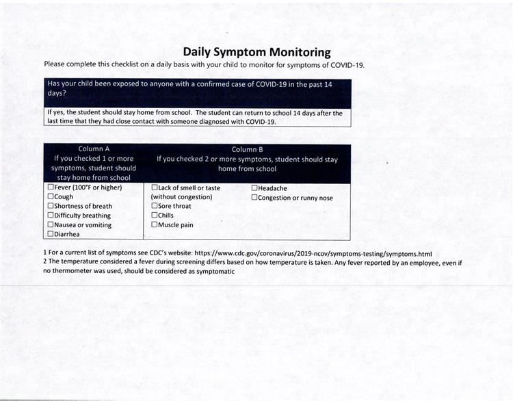 COVID Daily Symptoms Check